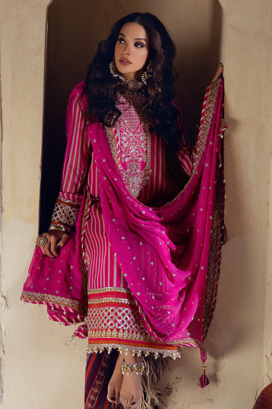Charizma Vasal Embroidered Luxury Chiffon Unstitched 3Pc Suit VSL5-22