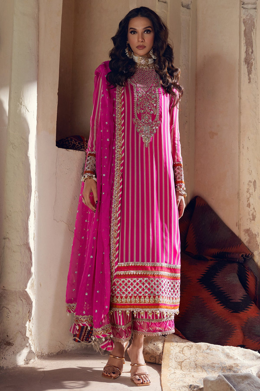 Charizma Vasal Embroidered Luxury Chiffon Unstitched 3Pc Suit VSL5-22