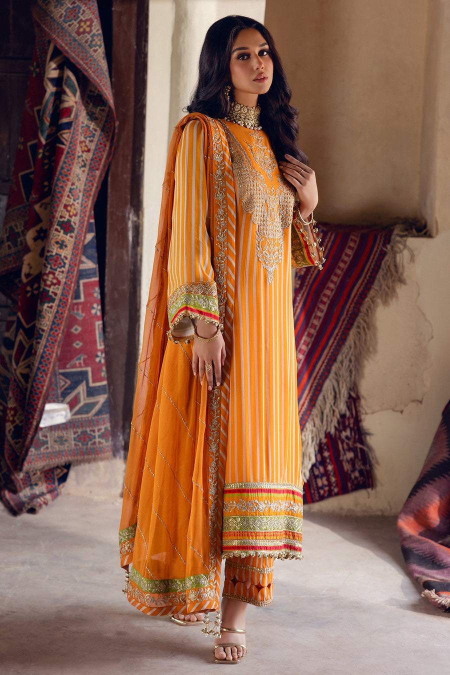 Charizma Vasal Embroidered Luxury Chiffon Unstitched 3Pc Suit VSL5-23