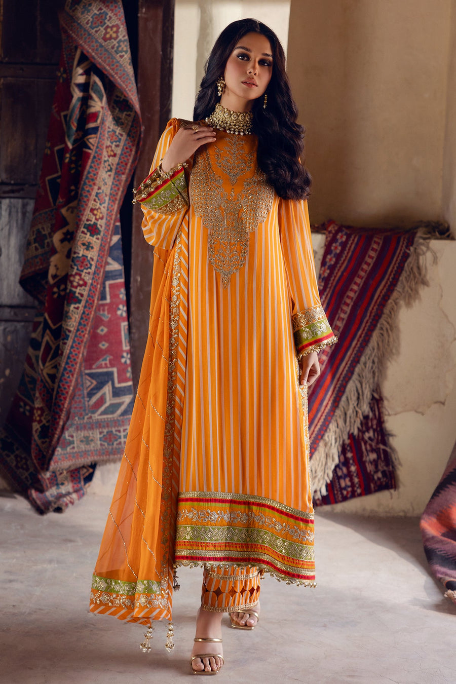 Charizma Vasal Embroidered Luxury Chiffon Unstitched 3Pc Suit VSL5-23