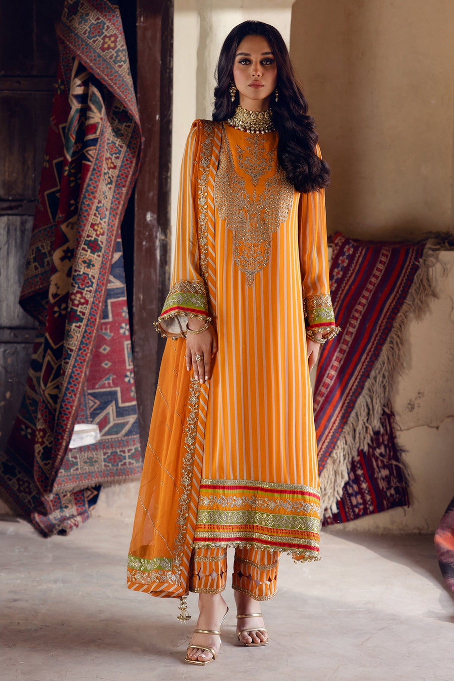 Charizma Vasal Embroidered Luxury Chiffon Unstitched 3Pc Suit VSL5-23