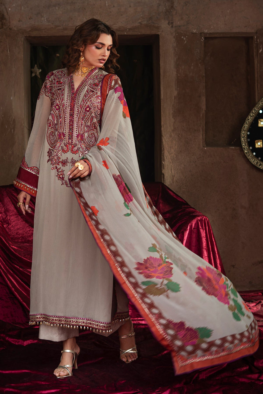 Charizma Vasal Vol-01 Embroidered Chiffon Unstitched 3Pc Suit VSL6-01