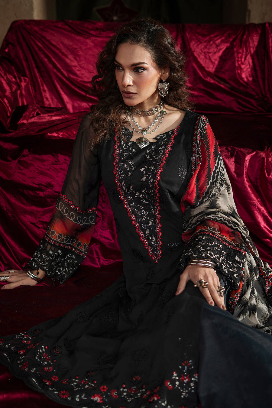 Charizma Vasal Vol-01 Embroidered Chiffon Unstitched 3Pc Suit VSL6-02