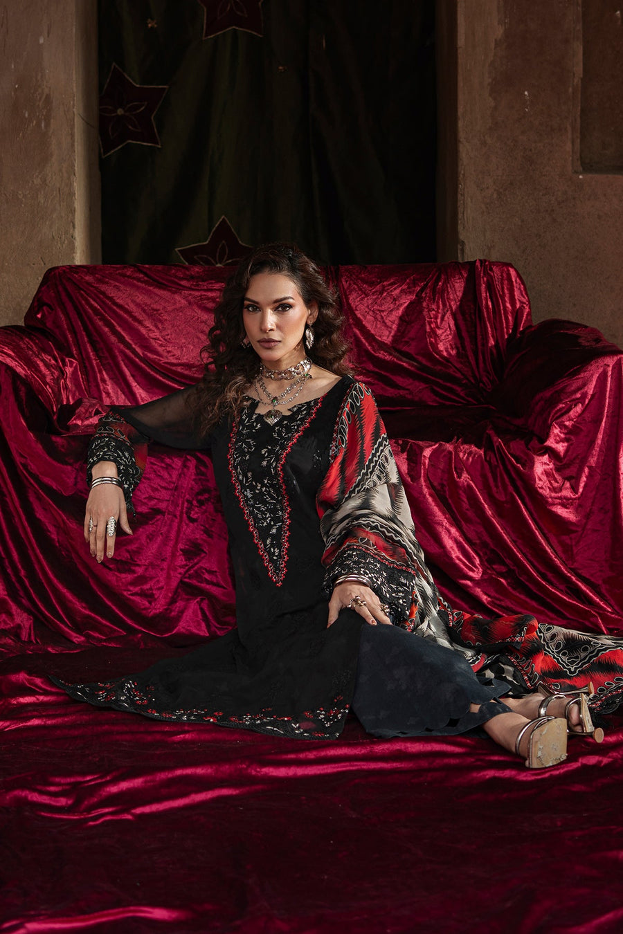 Charizma Vasal Vol-01 Embroidered Chiffon Unstitched 3Pc Suit VSL6-02