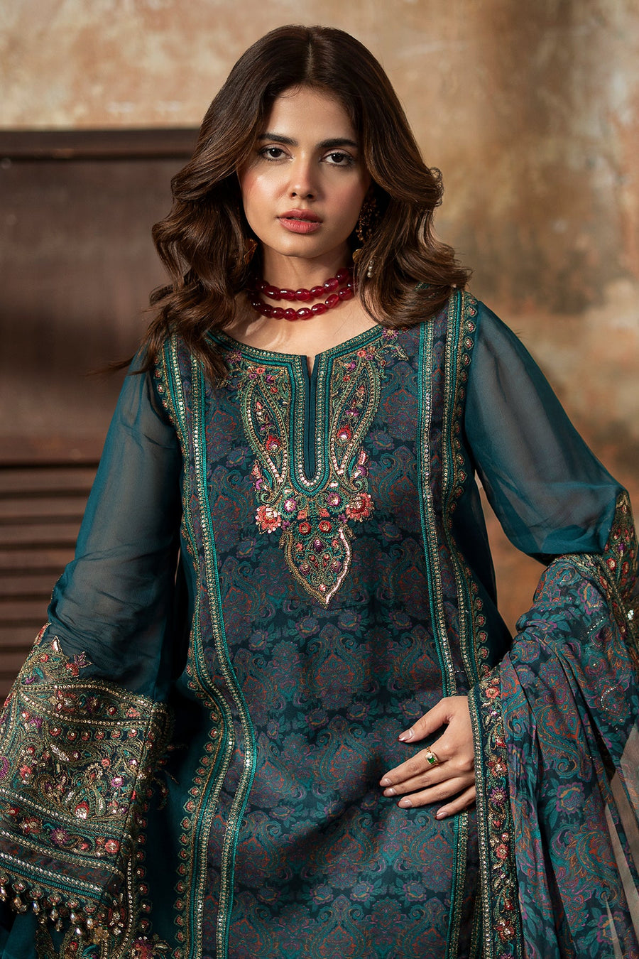 Charizma Vasal Vol-01 Embroidered Chiffon Unstitched 3Pc Suit VSL6-07