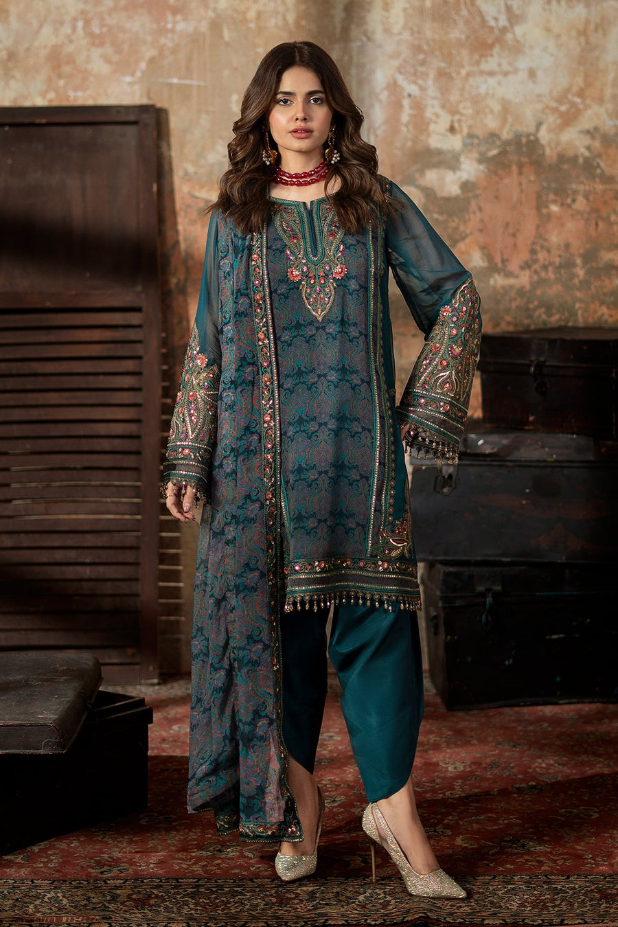 Charizma Vasal Vol-01 Embroidered Chiffon Unstitched 3Pc Suit VSL6-07