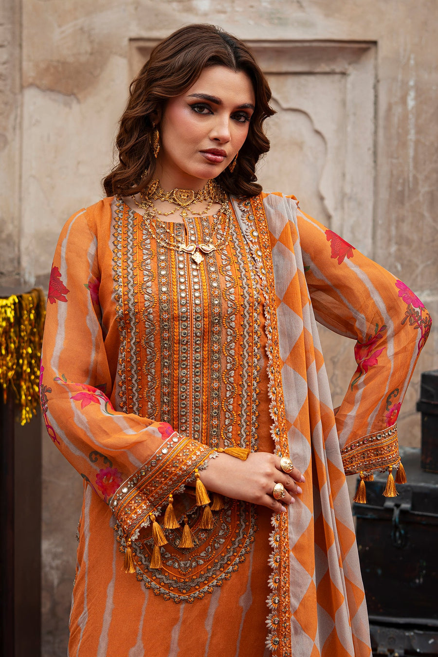 Charizma Vasal Vol-01 Embroidered Chiffon Unstitched 3Pc Suit VSL6-08