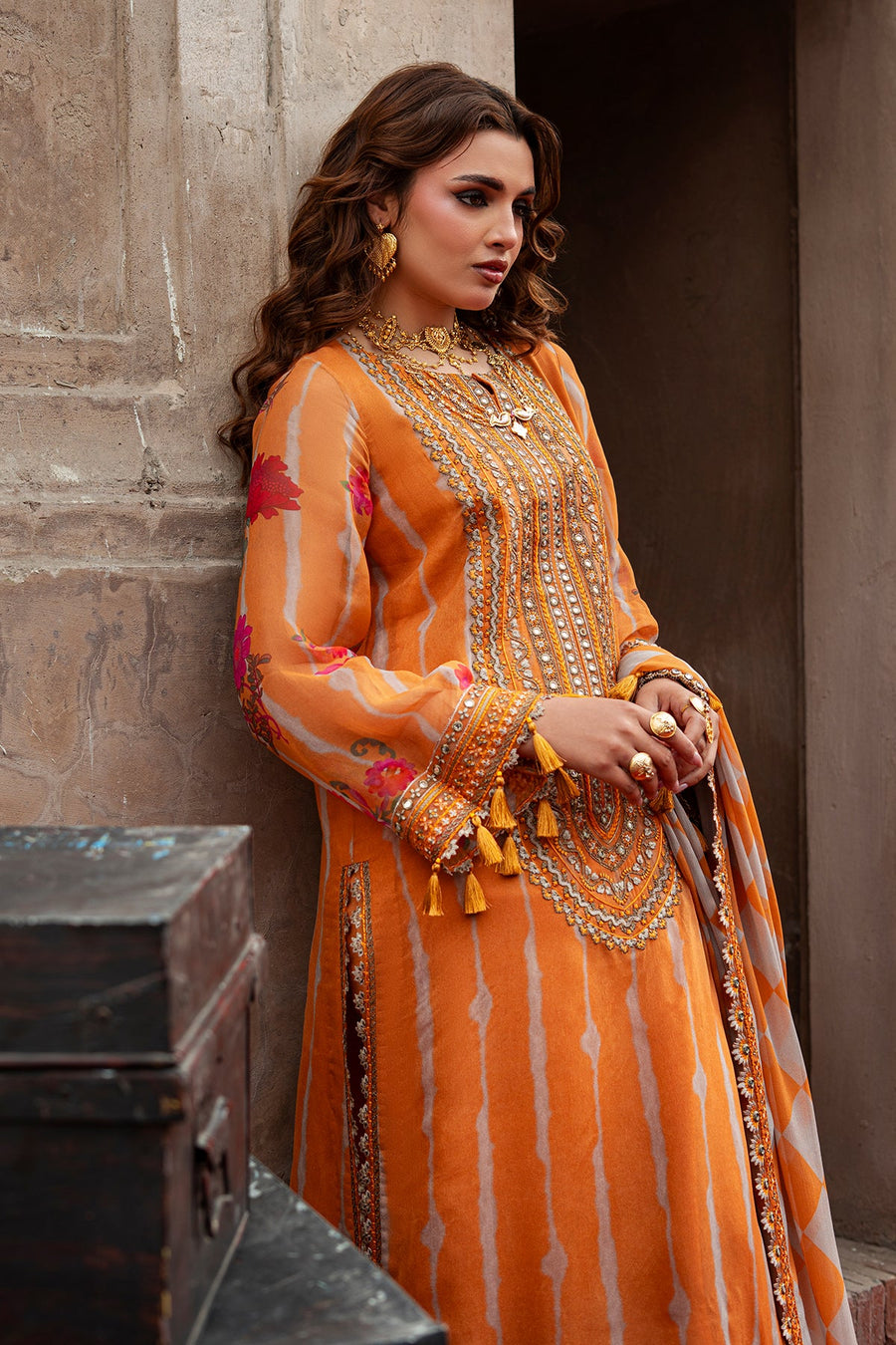 Charizma Vasal Vol-01 Embroidered Chiffon Unstitched 3Pc Suit VSL6-08