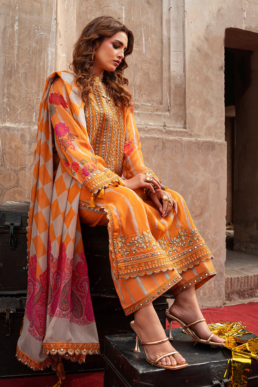 Charizma Vasal Vol-01 Embroidered Chiffon Unstitched 3Pc Suit VSL6-08