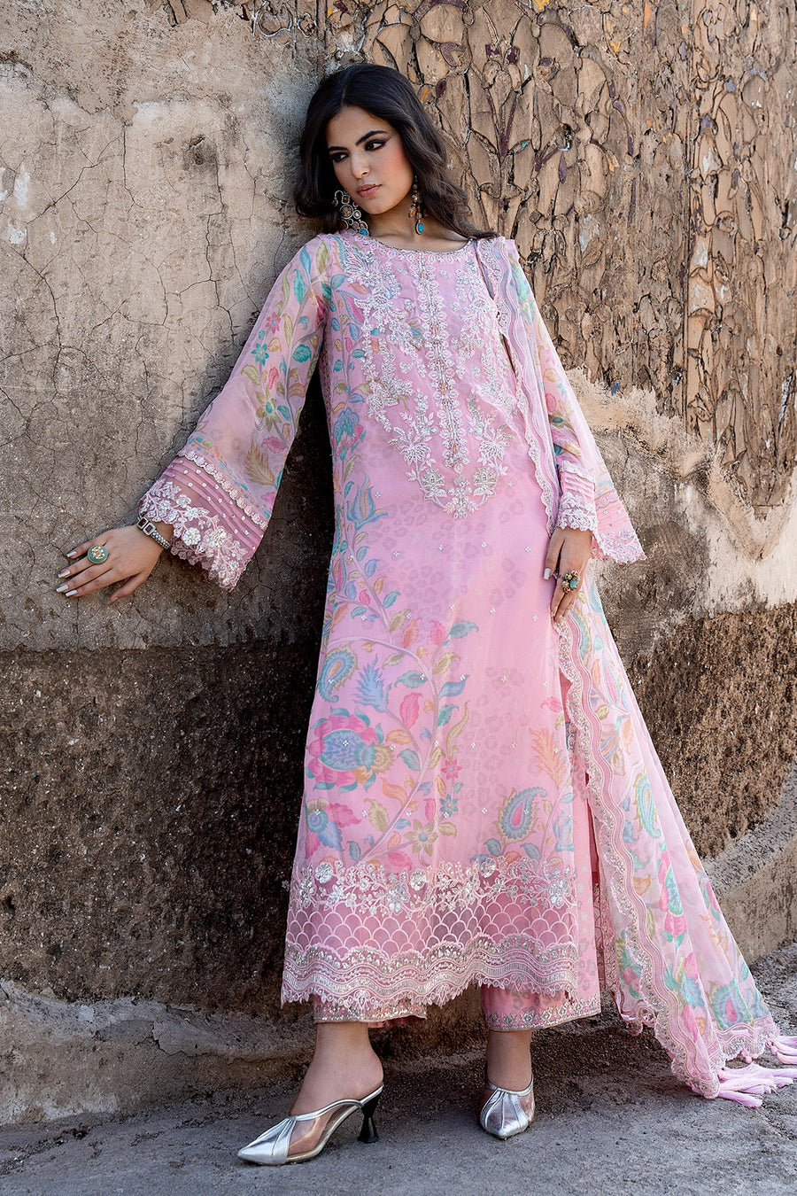 Charizma Vasal Embroidered Luxury Chiffon Unstitched 3Pc Suit VSLW6-01