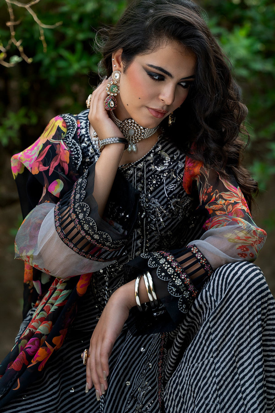 Charizma Vasal Embroidered Luxury Chiffon Unstitched 3Pc Suit VSLW6-02