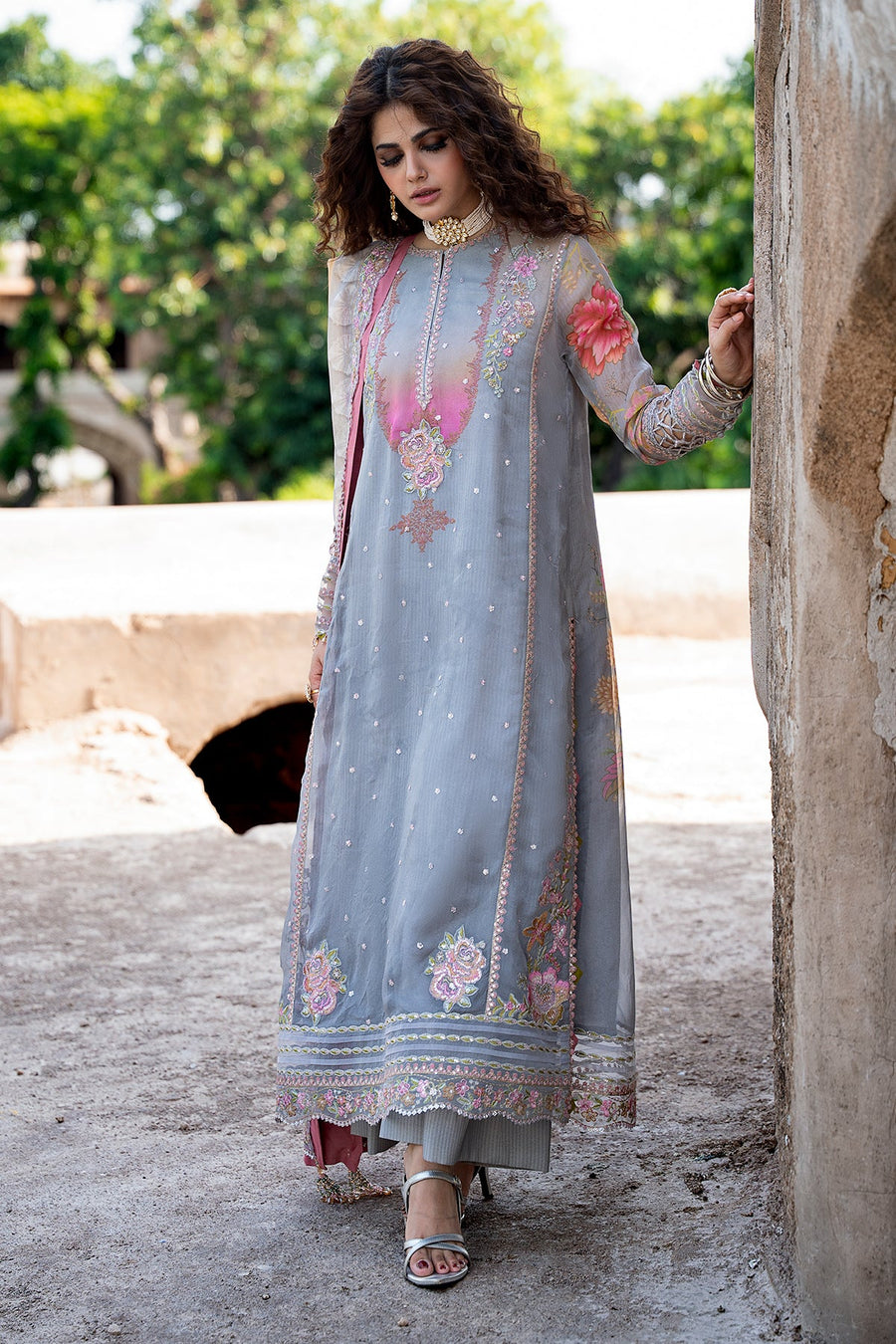 Charizma Vasal Embroidered Luxury Chiffon Unstitched 3Pc Suit VSLW6-03