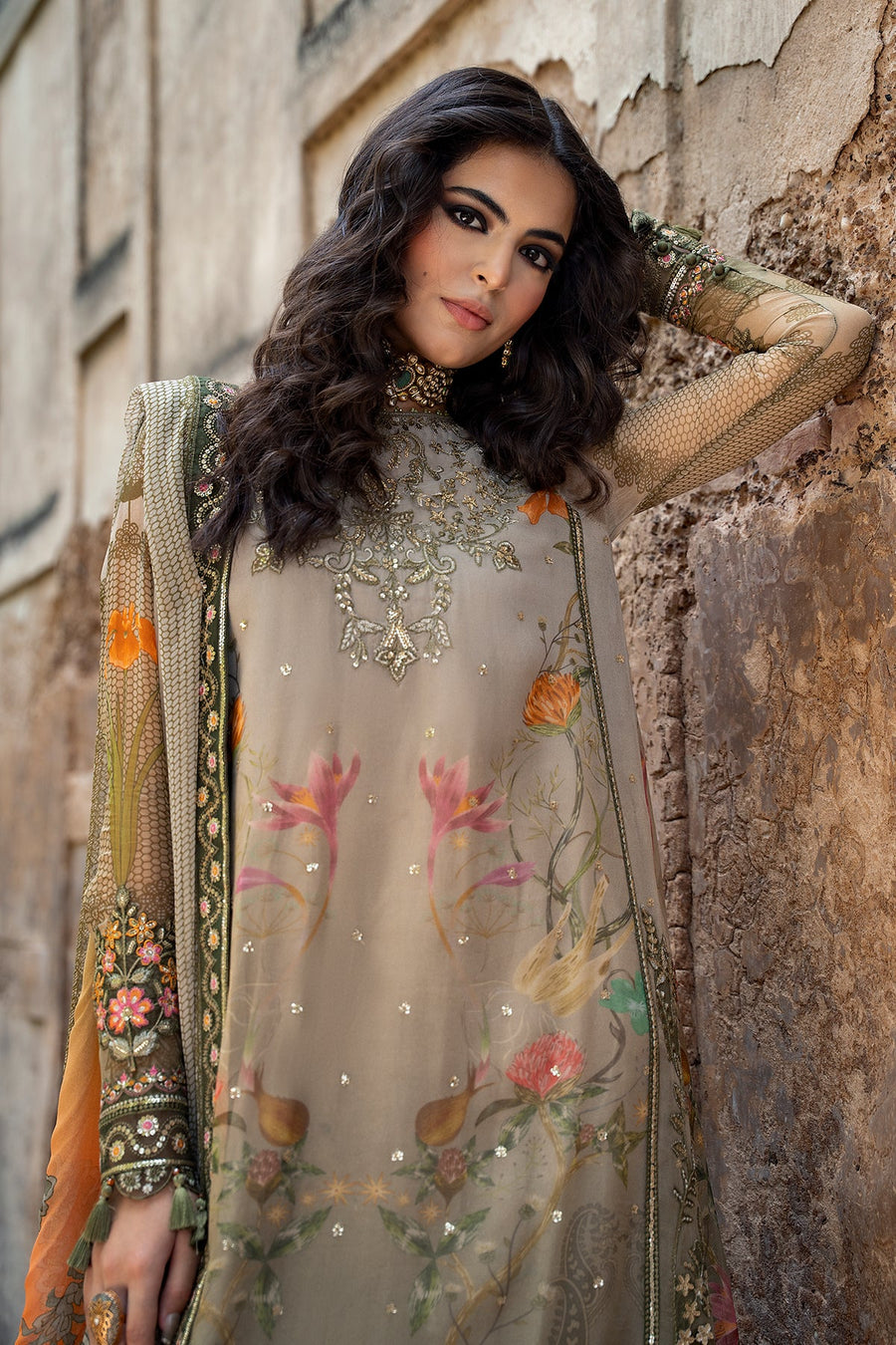 Charizma Vasal Embroidered Luxury Chiffon Unstitched 3Pc Suit VSLW6-07