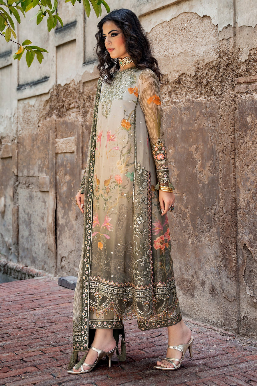 Charizma Vasal Embroidered Luxury Chiffon Unstitched 3Pc Suit VSLW6-07