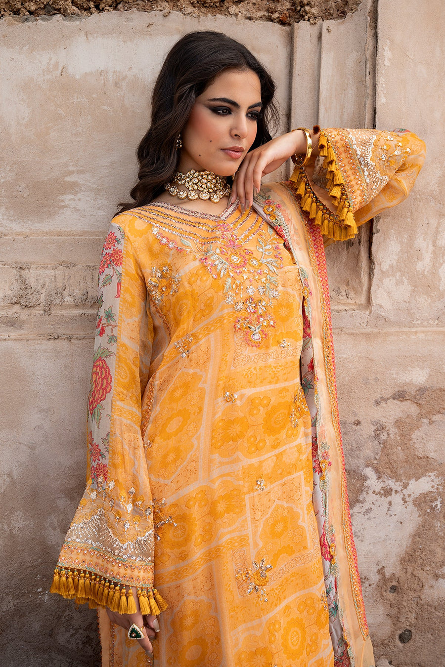 Charizma Vasal Embroidered Luxury Chiffon Unstitched 3Pc Suit VSLW6-09