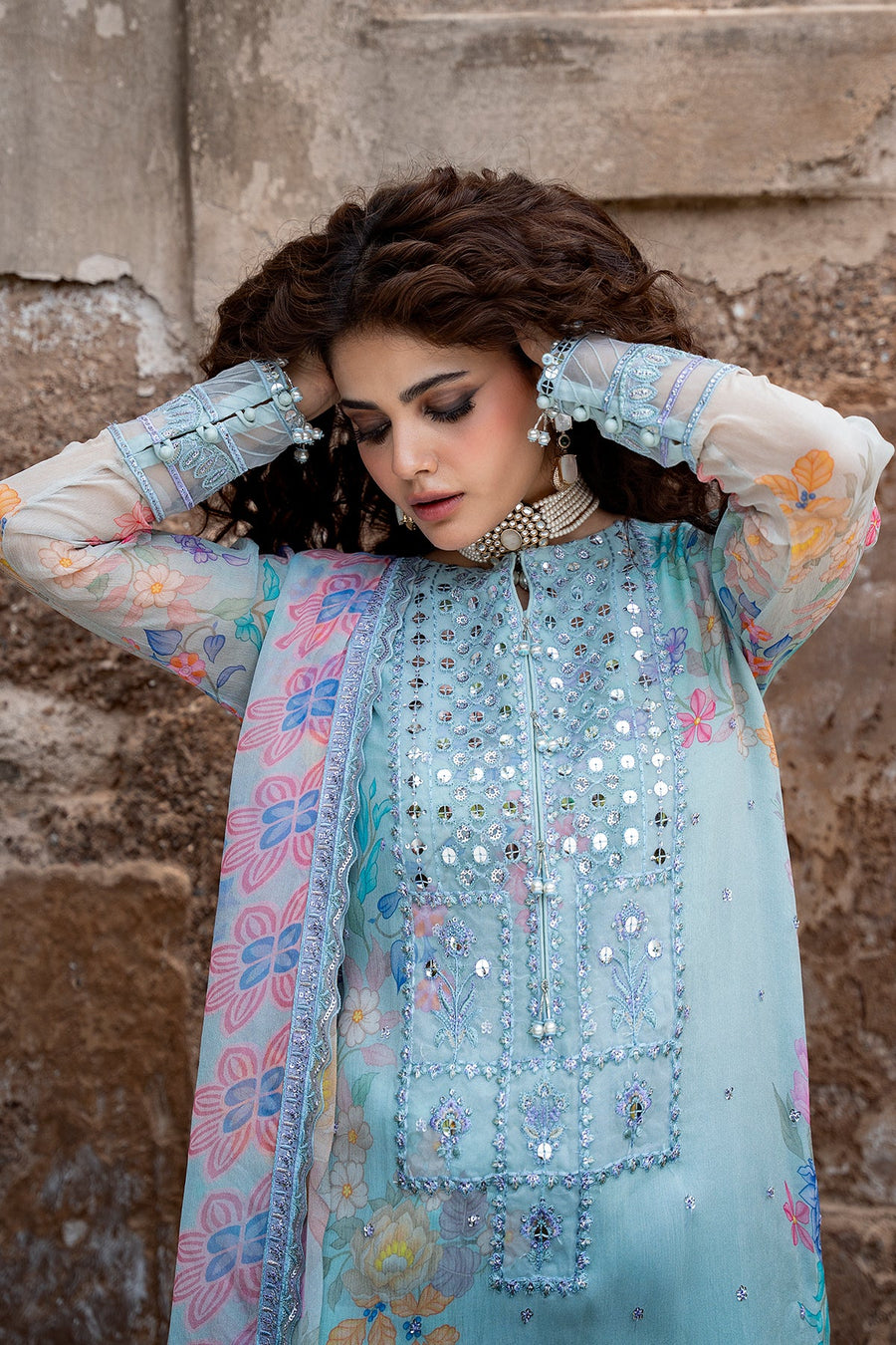 Charizma Vasal Embroidered Luxury Chiffon Unstitched 3Pc Suit VSLW6-11