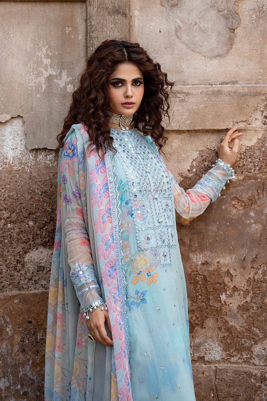 Charizma Vasal Embroidered Luxury Chiffon Unstitched 3Pc Suit VSLW6-11