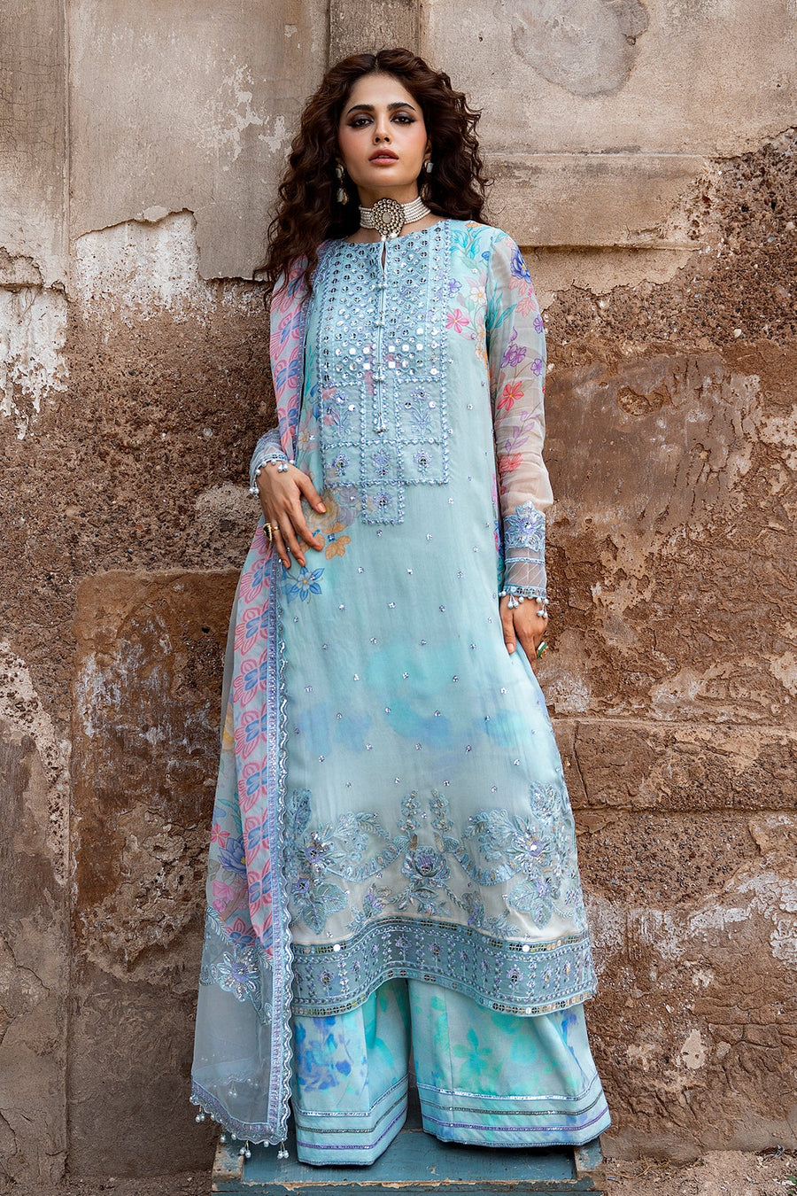 Charizma Vasal Embroidered Luxury Chiffon Unstitched 3Pc Suit VSLW6-11