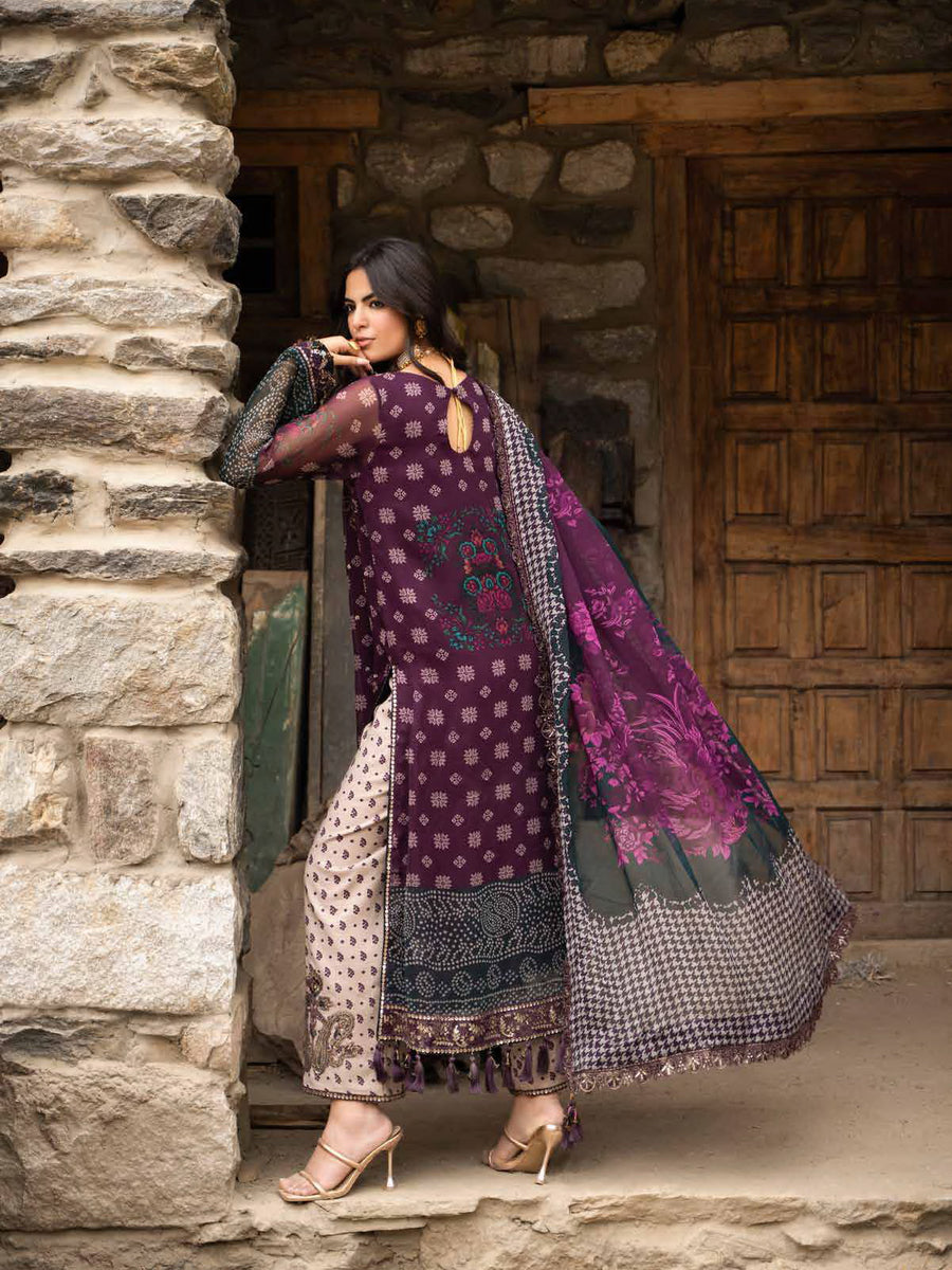 Charizma Vasal Embroidered Luxury Chiffon Unstitched 3Pc Suit VSLW6-12