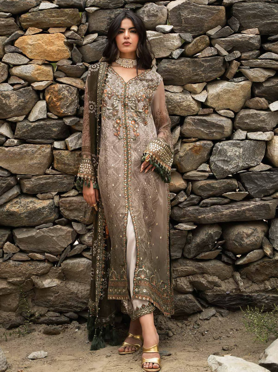 Charizma Vasal Embroidered Luxury Chiffon Unstitched 3Pc Suit VSLW6-13