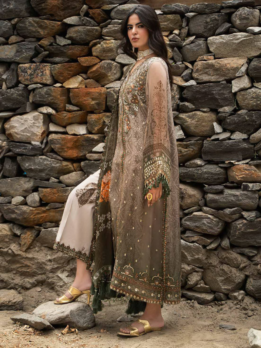 Charizma Vasal Embroidered Luxury Chiffon Unstitched 3Pc Suit VSLW6-13