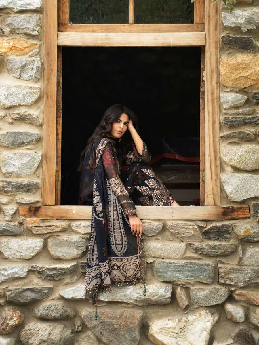 Charizma Vasal Embroidered Luxury Chiffon Unstitched 3Pc Suit VSLW6-15