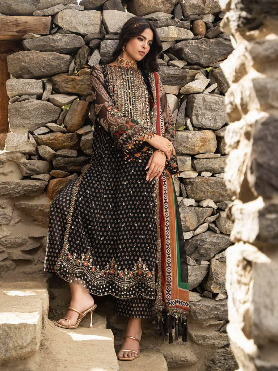 Charizma Vasal Embroidered Luxury Chiffon Unstitched 3Pc Suit VSLW6-15