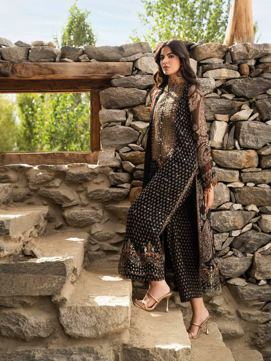 Charizma Vasal Embroidered Luxury Chiffon Unstitched 3Pc Suit VSLW6-15
