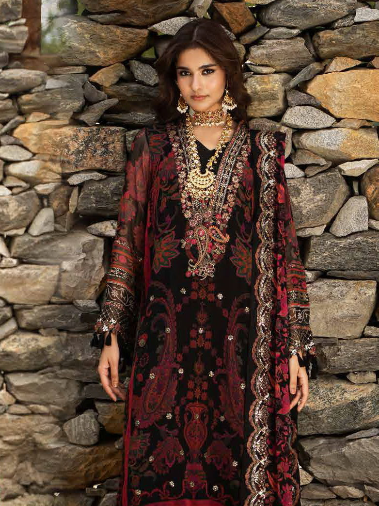 Charizma Vasal Embroidered Luxury Chiffon Unstitched 3Pc Suit VSLW6-16
