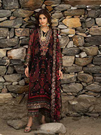 Charizma Vasal Embroidered Luxury Chiffon Unstitched 3Pc Suit VSLW6-16