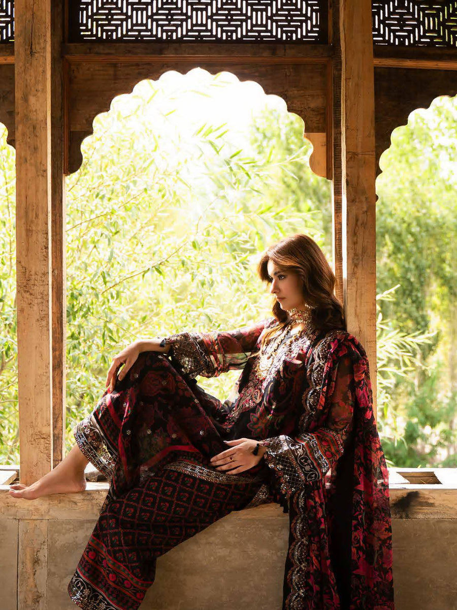Charizma Vasal Embroidered Luxury Chiffon Unstitched 3Pc Suit VSLW6-16