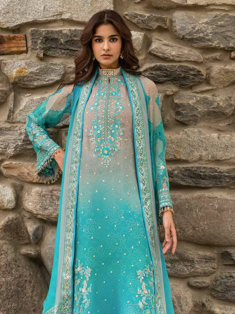 Charizma Vasal Embroidered Luxury Chiffon Unstitched 3Pc Suit VSLW6-17