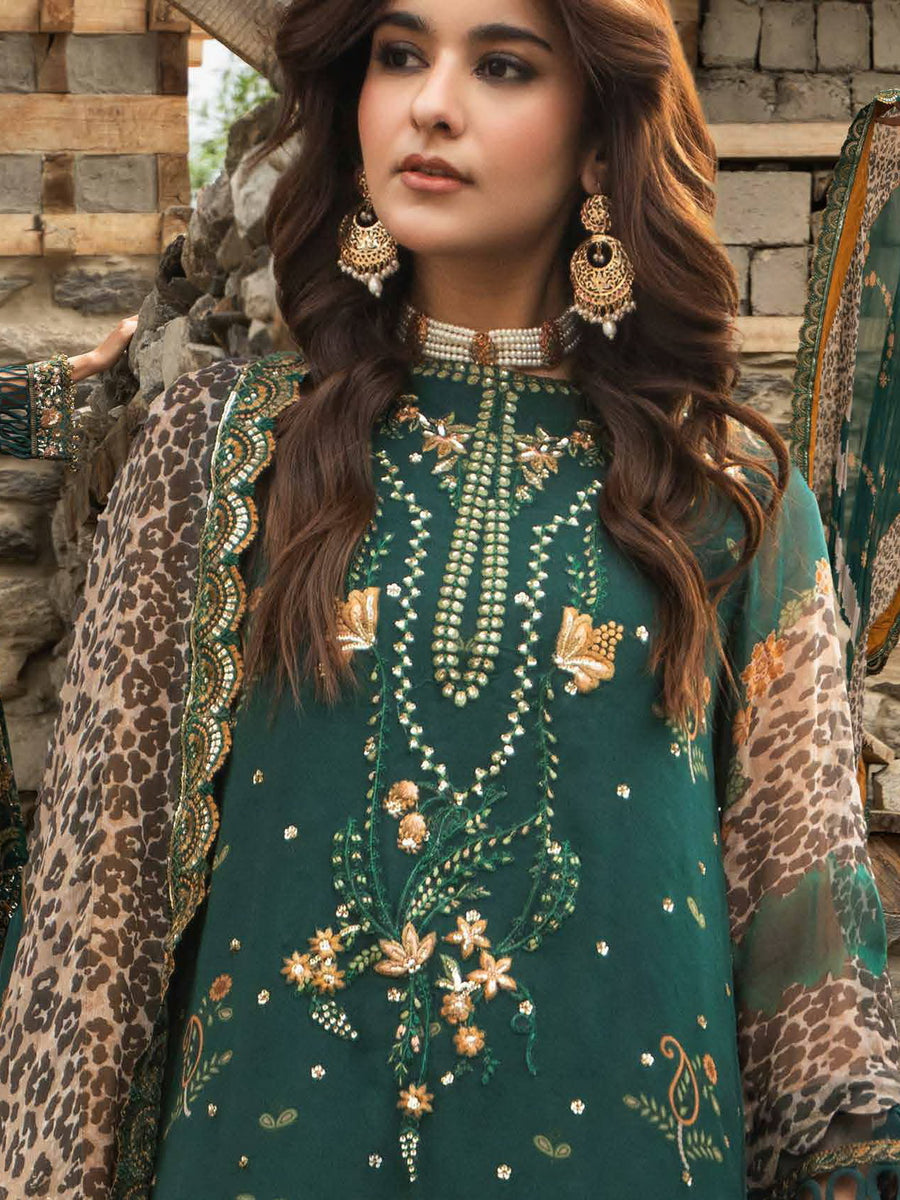Charizma Vasal Embroidered Luxury Chiffon Unstitched 3Pc Suit VSLW6-18
