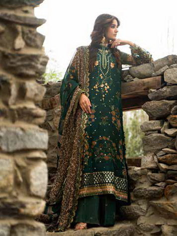 Charizma Vasal Embroidered Luxury Chiffon Unstitched 3Pc Suit VSLW6-18