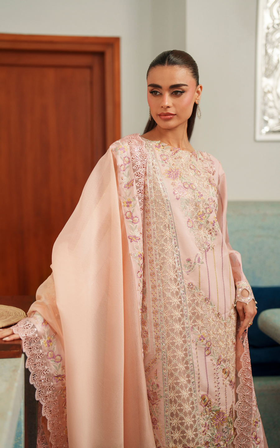 Asifa & Nabeel Versa Luxury Lawn Unstitched 3Pc Suit VUL26-08 Crimson Courage