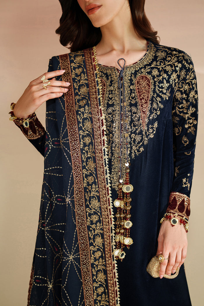 Jazmin Velvet Vogue Unstitched Embroidered 3Pc Suit VVF-D-07