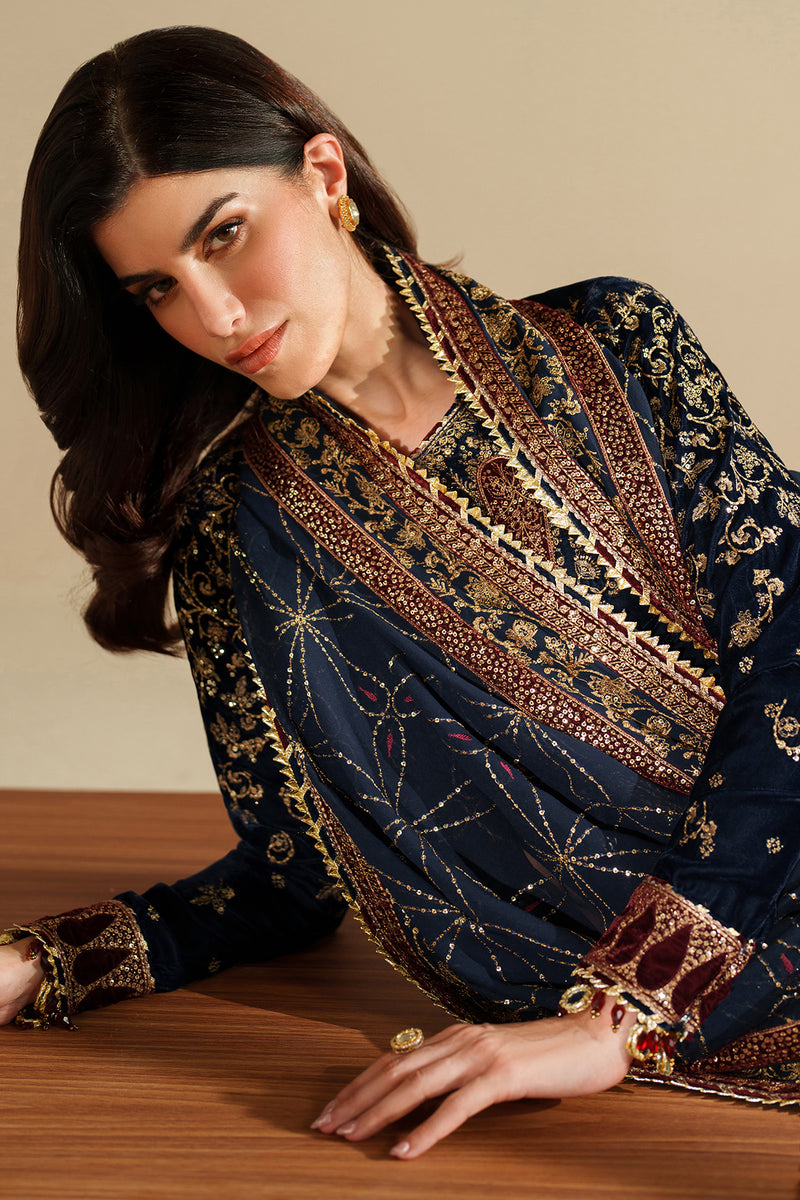 Jazmin Velvet Vogue Unstitched Embroidered 3Pc Suit VVF-D-07