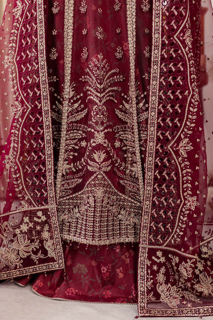 Farasha Luxury Formal Embroidered Net Unstitched 3Pc Suit - Valentina