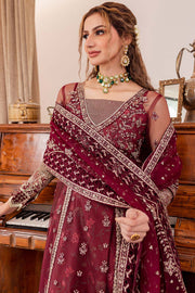 Farasha Luxury Formal Embroidered Net Unstitched 3Pc Suit - Valentina