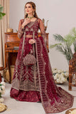 Farasha Luxury Formal Embroidered Net Unstitched 3Pc Suit - Valentina