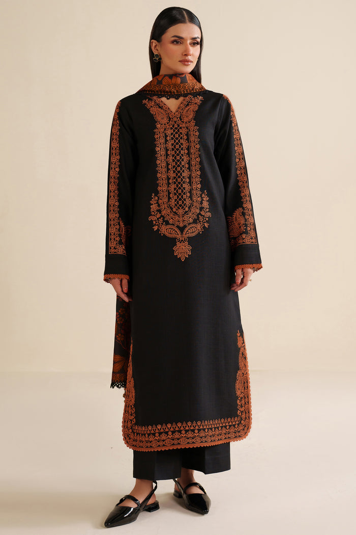Farasha Winter Spell Embroidered Khaddar Unstitched 3Pc Suit - Vantaе