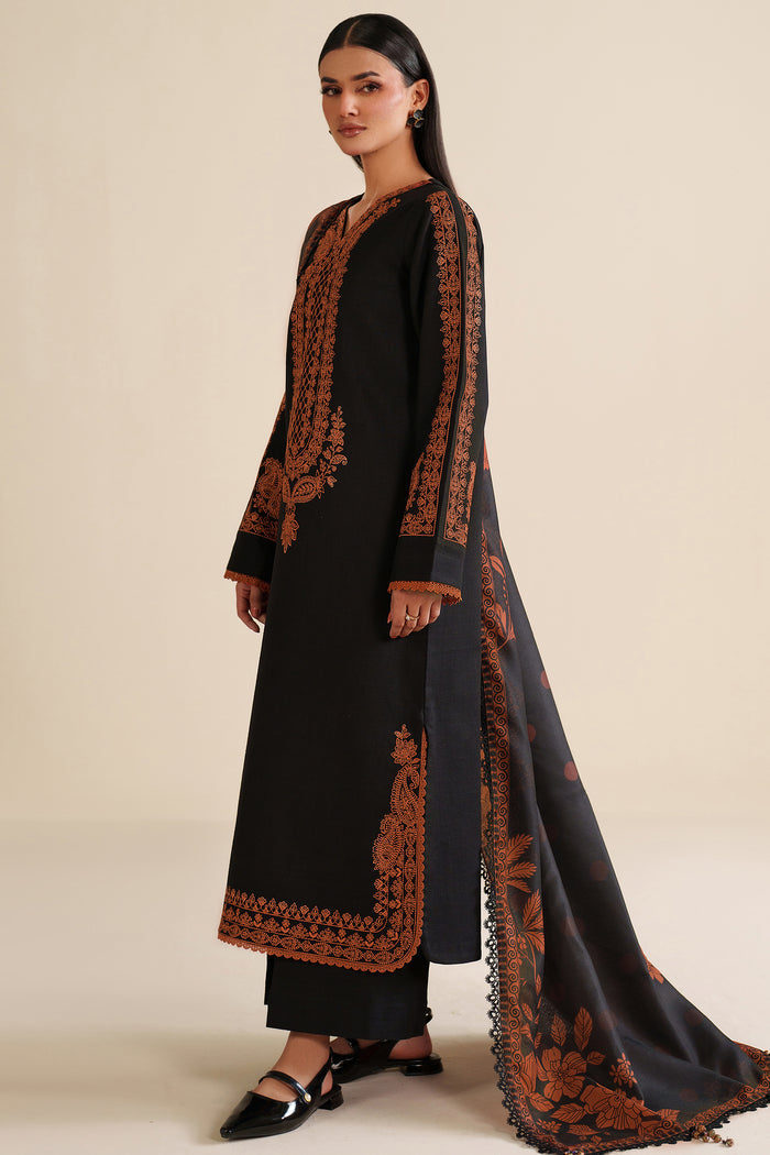 Farasha Winter Spell Embroidered Khaddar Unstitched 3Pc Suit - Vantaе