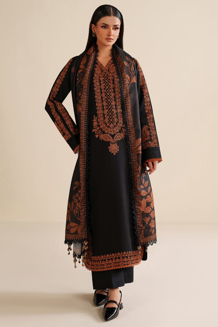 Farasha Winter Spell Embroidered Khaddar Unstitched 3Pc Suit - Vantaе