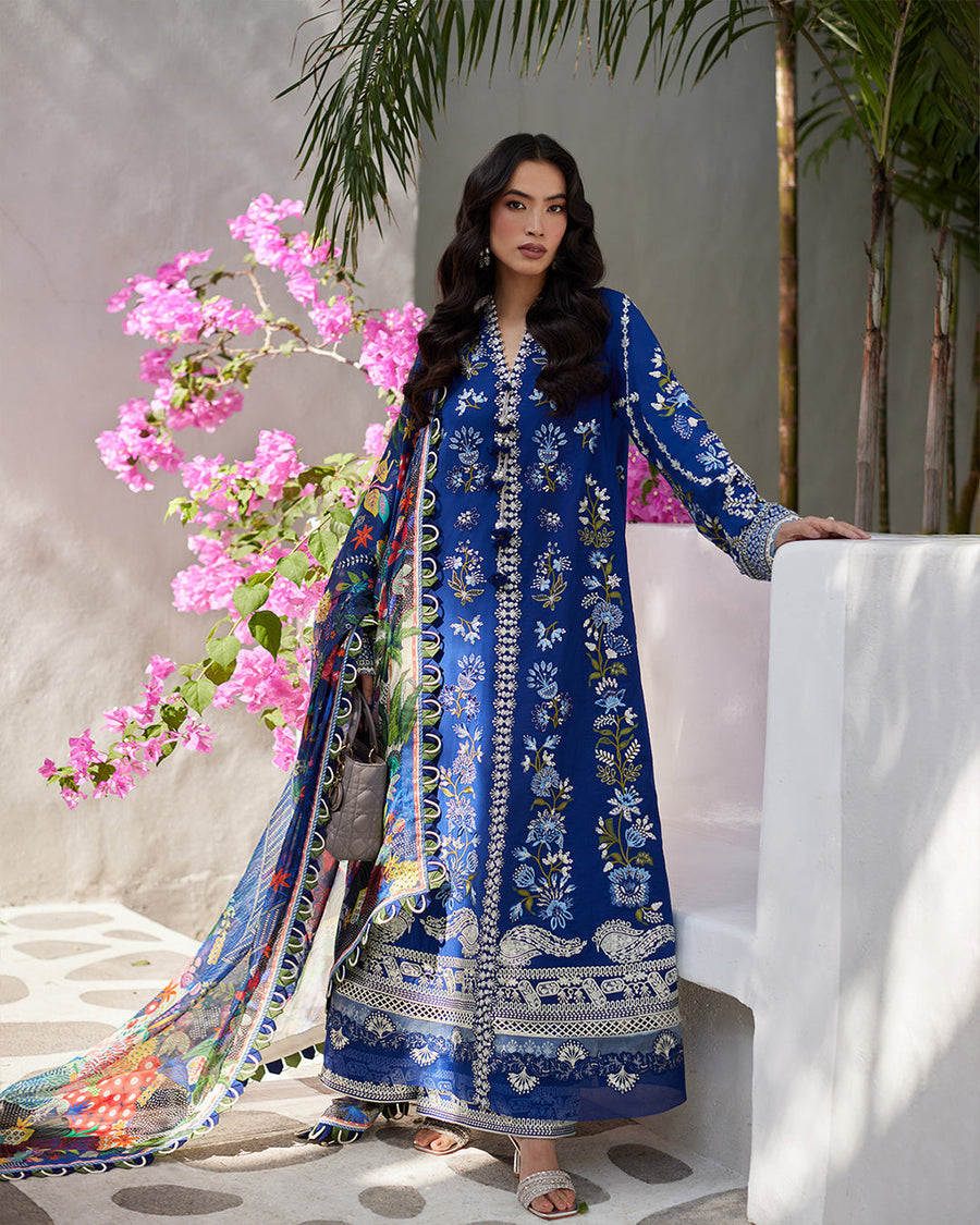 Liliana by Faiza Saqlain Embroidered Lawn Unstitched 3Pc Suit - Veira