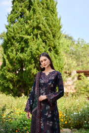 Farasha Sorine Summer Embroidered Lawn Unstitched 3Pc Suit - Velvet Garden