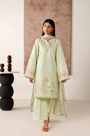 Farasha Summer Melody Embroidered Lawn Unstitched 3Pc Suit - Velvet Sage