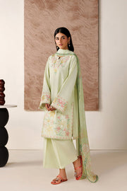 Farasha Summer Melody Embroidered Lawn Unstitched 3Pc Suit - Velvet Sage