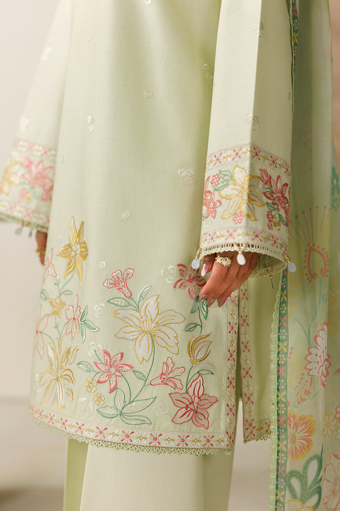Farasha Summer Melody Embroidered Lawn Unstitched 3Pc Suit - Velvet Sage