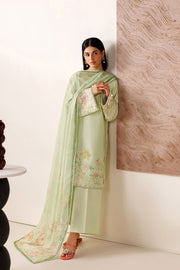 Farasha Summer Melody Embroidered Lawn Unstitched 3Pc Suit - Velvet Sage