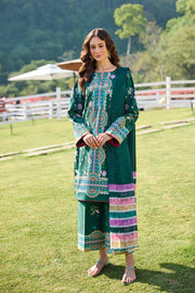Farasha Summer Co Ords Printed Lawn Unstitched 3Pc Suit - Verde Muse